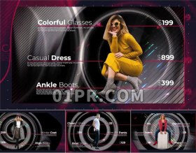 Pr模板片头 4张现代时尚流行服装服饰产品展示促销 Pr素材